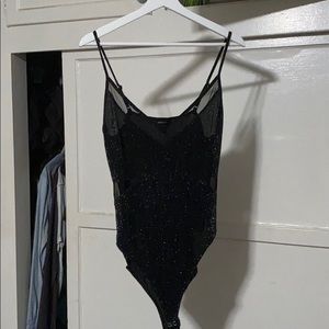 Glitter plus size bodysuit